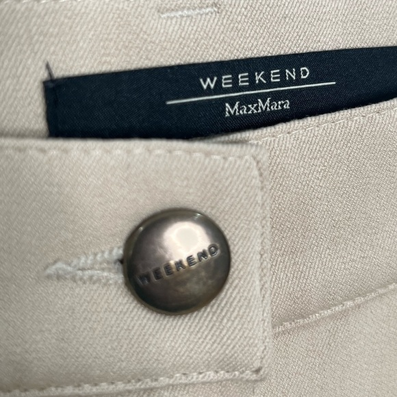 MaxMara light tan weekend stretch high waist straight leg trouser pants size 4 - Picture 5 of 13